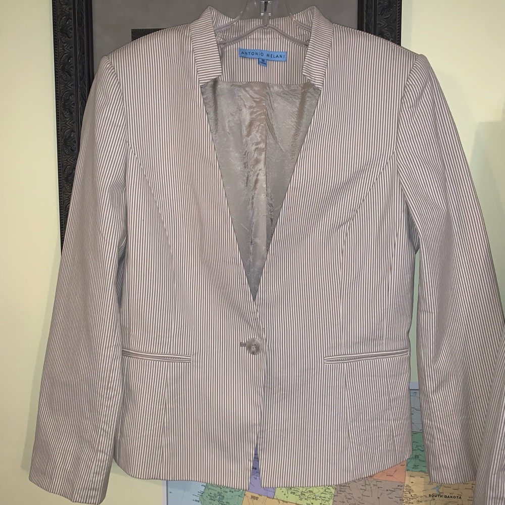 Designer Antonio Melani work Suit blazer skirt lot women’s size 10 - Picture 16 of 17